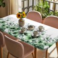 thumbnail image 3 of Green Blooms Floral Table Cloths for 3 Foot Rectangle Tables, Farmhouse Spring Flowers Botanical Patio Waterproof Elastic Fitted Tablecloths, Washable Rectangular Table Cover for Camping, 3 of 8