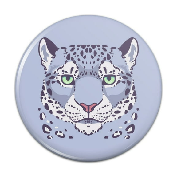 Spotted Snow Leopard Face Pinback Button Pin