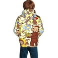 thumbnail image 3 of Curious George Boys Girls 3D Print Casual Pullover Hoodies Hooded Sweatshirts Tops Blouse with Pocket Age 6-16, 3 of 5