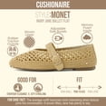 thumbnail image 3 of Cushionaire Monet Woven Mary Jane Flats for Women, Comfortable Ballet Flats with Adjustable Gold-Tone Buckle Strap and Memory Foam Cushioning, 3 of 17