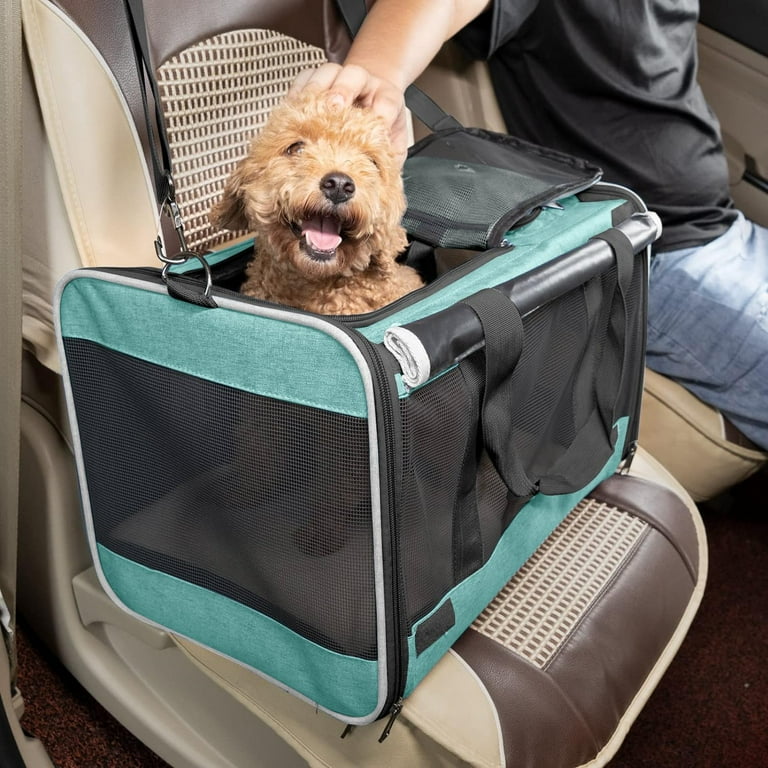 Small Dog Carrier for Puppy Yorkshire Softshell Car Transport - Main Image
