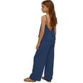 thumbnail image 4 of mgoYE Teen Girls Linen Set 2 Piece Outfit for Summer Sleeveless Cotton linen Camisole Tops Baggy Wide Leg Pant 3T 4T 5T 6T 7T 8T 9T 10T 11T 12T 13T 14T Size 7-8 Years, 4 of 5