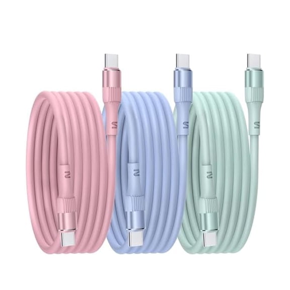 Quyaojz USB C Charger Cable 60W 10FT, 3 PACK USB C to USB C Charger Cable PD 3.0 Type C Charger Fast Charging Compatible with iPhone 16/16 Pro/15/15 Pro/15 , iPad Pro/Air/Mini, MacBook & More