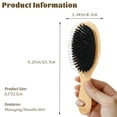 thumbnail image 2 of OPALESQUE 2pcs Wooden Hair Brush with Bristle & Nylon Pins for Men, Women – Oval Paddle Brush for Wet & Dry Hair, Smoothing, Detangling, and Massaging, 2 of 7