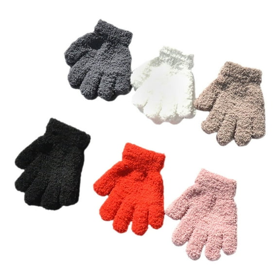 FELTECHELECTR 6Pairs Compact Children Gloves Small Winter Gloves Full Finger Daily