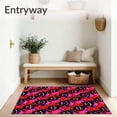 thumbnail image 3 of ODIKA 8'x10' Machine Washable Non-Slip Area Rug, Happy Skull Face Graffiti With Abstract Ink Splatters High Traffic Rug with Pad, Red, 703945, 3 of 8