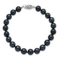 thumbnail image 3 of 14k White Gold Bracelet Pearl Women's 7.5 mm 7 in 7-8 Round Black Saltwater Akoya Cultured, 3 of 4