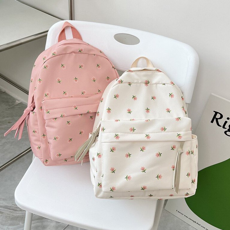 Women Mini Backpack Fashion Casual Flower Print PU Pack Purse