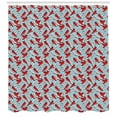 thumbnail image 3 of Ambesonne Northwoods Shower Curtain, Cardinal Birds Trees, 69"Wx84"L, Vermilion Pale Blue, 3 of 3