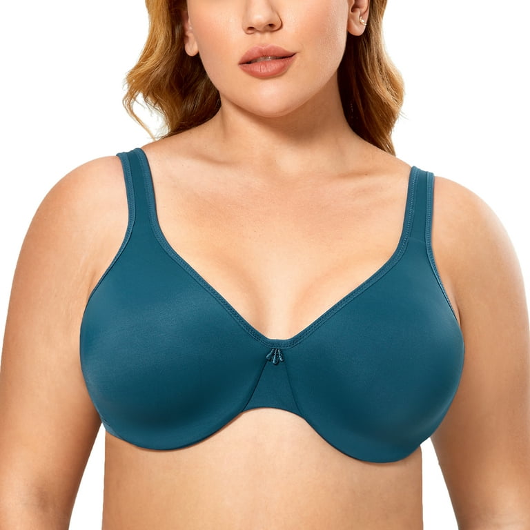 Delimira Women's Smooth Plus Size Full Figure Underwire Seamless