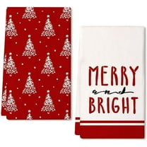 Christmas Kitchen Towels Set of 2,Black Xmas Tree Dish Towels 18x26 Inch,Hoilday Farmhouse Home Decoration AD101