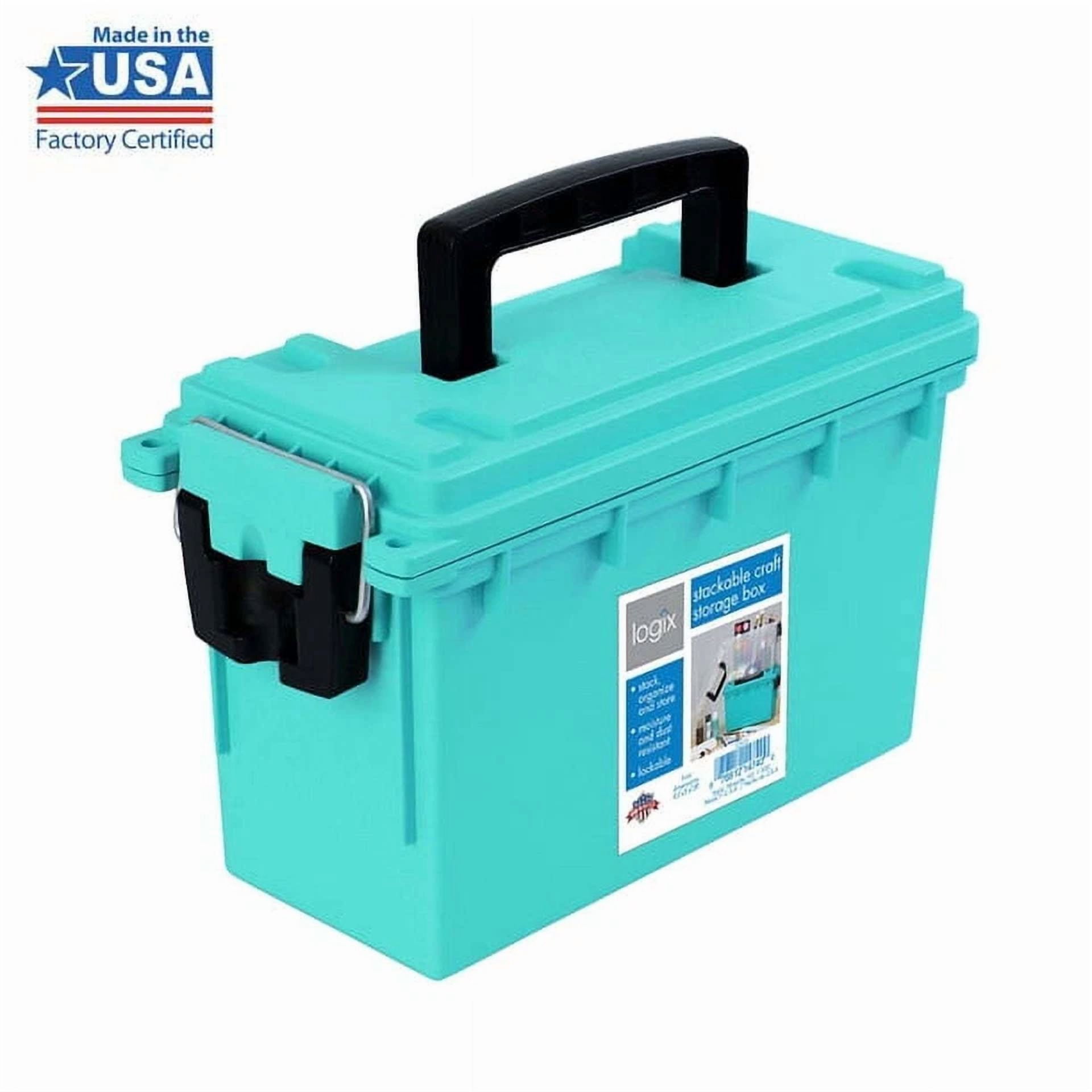 Teal Stackable Craft Storage Box With Locking Functions