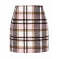 thumbnail image 6 of Yokua Women's High-Waisted Plaid Skinny Pencil Wool Miniskirt, 6 of 11