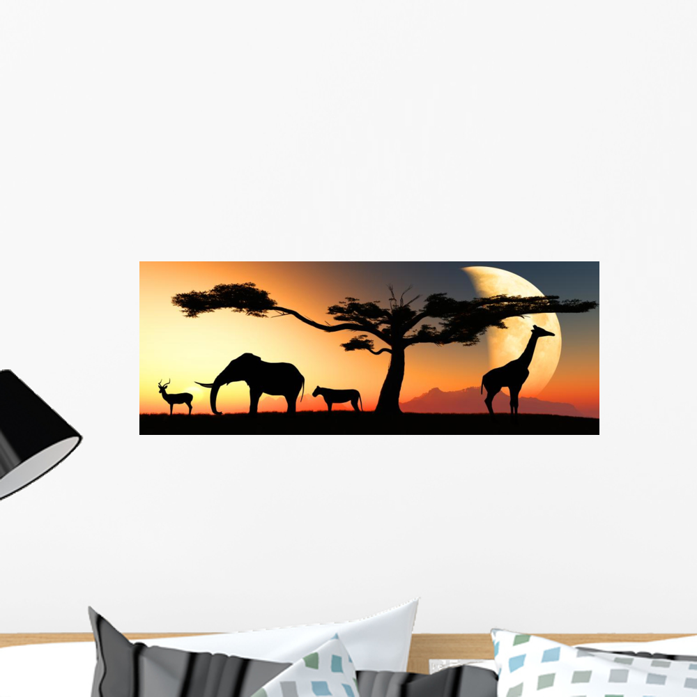 African Animals Wall Mural by Wallmonkeys Peel and Stick Graphic (24 in ...