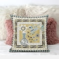 thumbnail image 3 of 26" x 26" Beige and Black Peacock Blown Seam Floral Indoor Outdoor Throw Pillow, 3 of 5