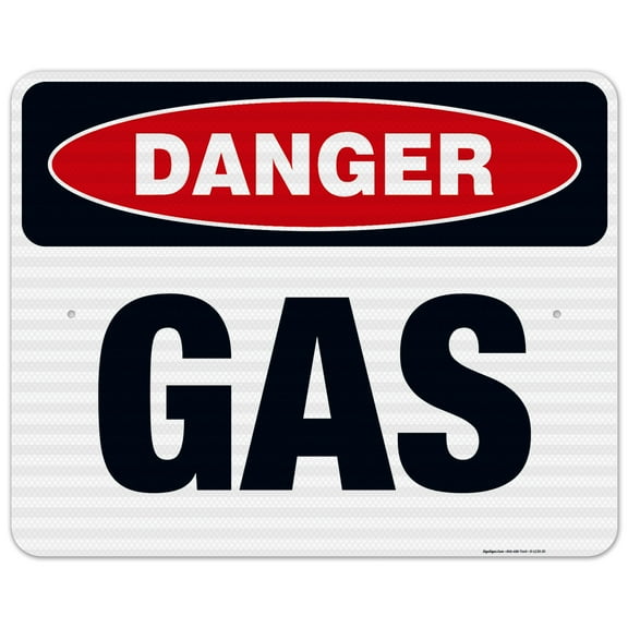 Danger Gas Sign, OSHA Danger Sign, 24x30 Reflective Aluminum EGP