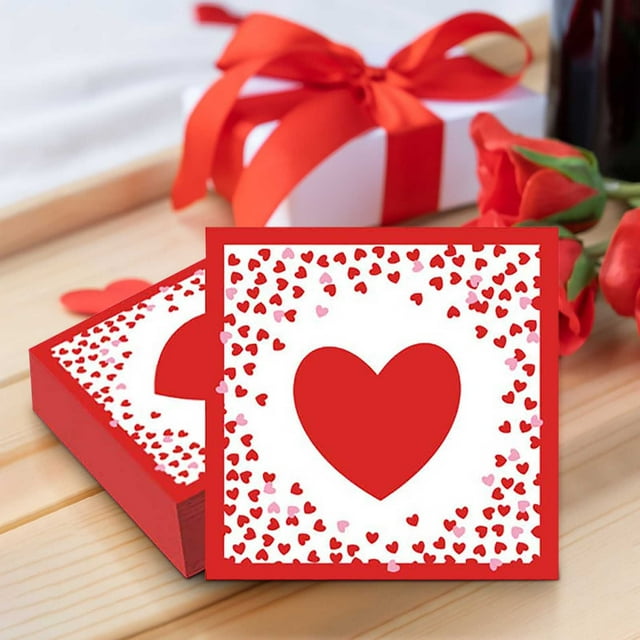 Boovnll Flatware, Valentine's Day Theme Party Tableware Set Disposable Decorative Tableware Paper Set, Kitchen Gadgets, Silverware Set, Cutlery Set