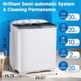 thumbnail image 5 of Dimedeal Portable 22lbs Twin Tub Mini Washing Machine, 13lbs Washer & 9lbs Spinner with Drying Rack&Hangers, 5 of 7