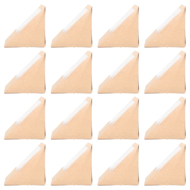100Pcs Kraft Sandwich Boxes Triangle Sandwich Case Paper Sandwich Case Paper Baking Box