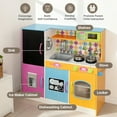 thumbnail image 4 of COCLUB Play Kitchen, Wooden Kids Kitchen Playset with Chalkboard, Ice Maker, Play Phone, Cookware Accessories, Microwave Toy Kitchen Gift for Boys Girls Age 3-8 Colour, 4 of 9