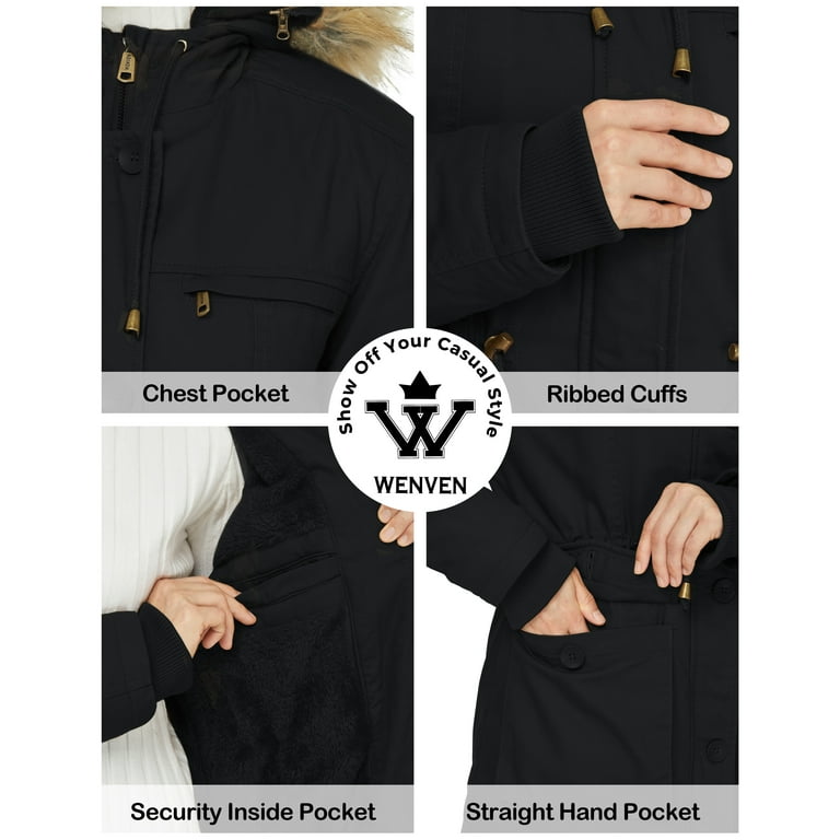 WenVen Men's Winter Jacket Windproof Puffer Coat Hooded Winter Parka Jacket  Grey M