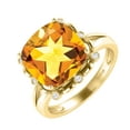 thumbnail image 2 of Gold Over Sterling Silver With Natural Citrine and White Topaz Solitaire Ring, 2 of 3