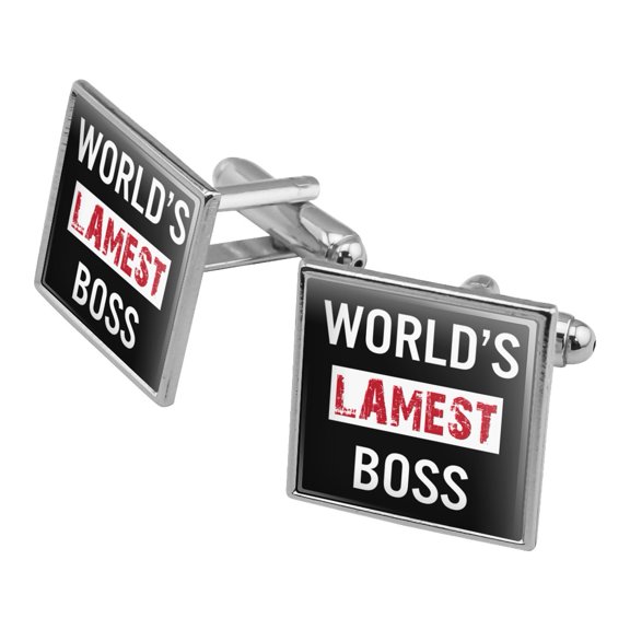 World's Lamest Boss Square Cufflink Set - Silver or Gold