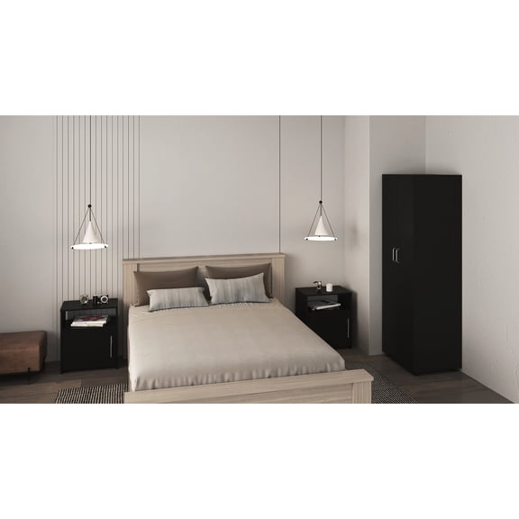 Black 3 Piece Bedroom Fascinate: And 2 Nightstands, Build Process Black: Effortless Assembly