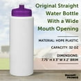 thumbnail image 4 of HDPE Plastic Leak-Free Bottles 32 oz. Set of 10, Bulk Pack - BPA Free, Great for Gym, Camping, Backpacking, School - Trans Purple, 4 of 5