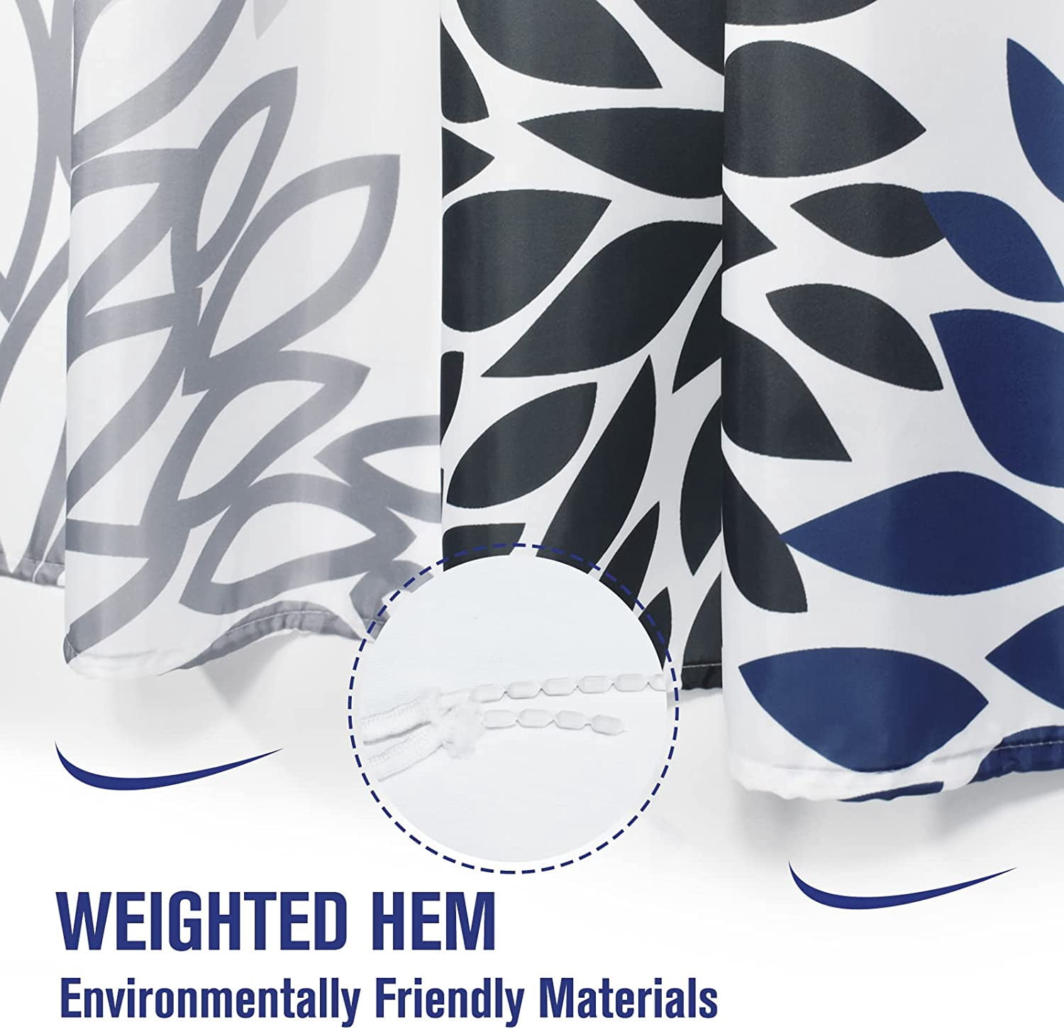 Dahlia Flower Shower Curtain, Floral Bathroom Decor, Waterproof Polyester Fabric Blue Grey Set, with 12 Hooks 36 x 72 Inches
