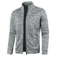 thumbnail image 2 of Men Mock Neck Full Zip Sweatshirt Lightweight Fleece Jacket Stand Collar Athletic Jogging Winter Coat with Zipper Pocket, 2 of 4
