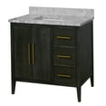 thumbnail image 5 of Parisian 36" Bathroom Vanity with Black Oak Cabinet and Carrara Marble Top, 5 of 7