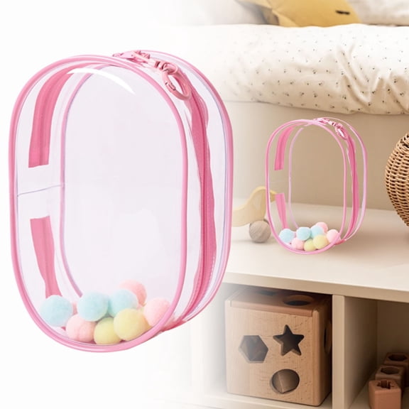 ZMKIAG Premium Doll Carrying Case with Keychain & Plush balls - Large Clear Protective Storage Bag for Collectible Figures - Convenient Travel Organizer for Girl Style Dolls