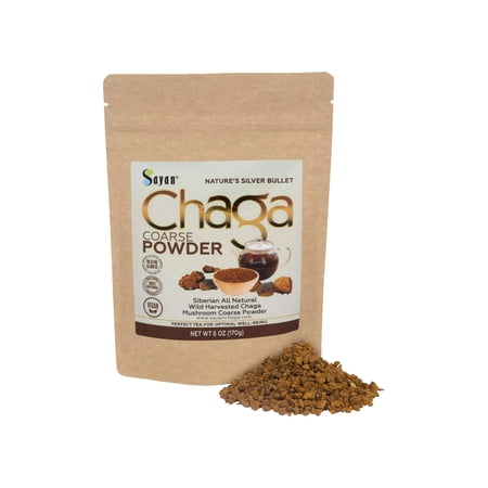 Sayan Herbal Tea, Siberian Raw Coarse Chaga Powder, Immune and Digestive Support Supplements (6 OZ)