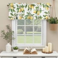 thumbnail image 3 of Watercolor Yellow Lemon Leaf Window Valance Curtain Plant Fruit Rod Pocket Short Curtain for Living Room, Bedroom & Kitchen Window Decor 54x18in, 3 of 8