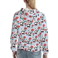 thumbnail image 7 of Picia Panda And Rose Pattern Casual Women's Hoodie, Hooded Sweatshirt with Kangaroo Pocket, Comfortable Pullover with Eye-catching Drawstrings-Medium, 7 of 7