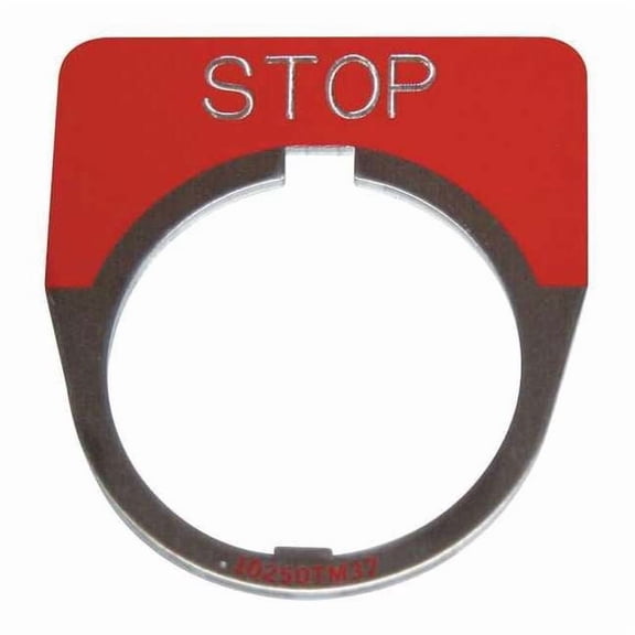 Eaton Cutler-Hammer Legend Plate,Half Round,Stop,Red 10250TM34