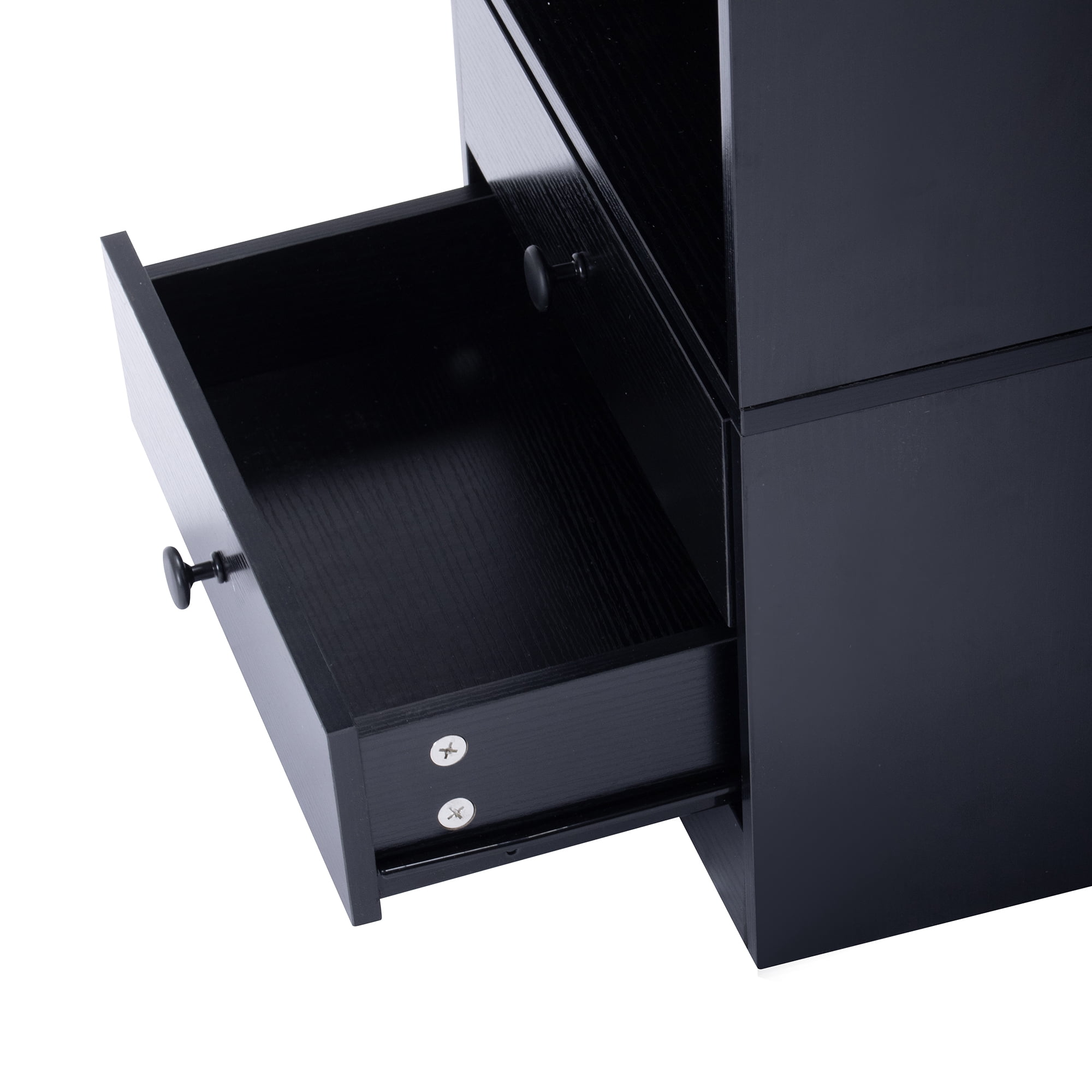 Homy Casa Nightstand with USB Ports & Outlets, Bedside Charging Table for Small Bedroom, Black