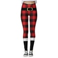 thumbnail image 3 of Fsqjgq Plus Size Christmas Leggings for Women Snowflake Printed High Waisted Holiday Black Leggings Casual Boot Pants Tights L Red, 3 of 5