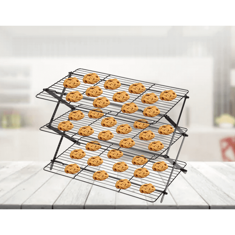 Happon 3-Tier Collapsible Cooling Rack, Stackable Roasting Cooking Drying  Wire Cooling Rack for Cookies Baking Gifts for Women 