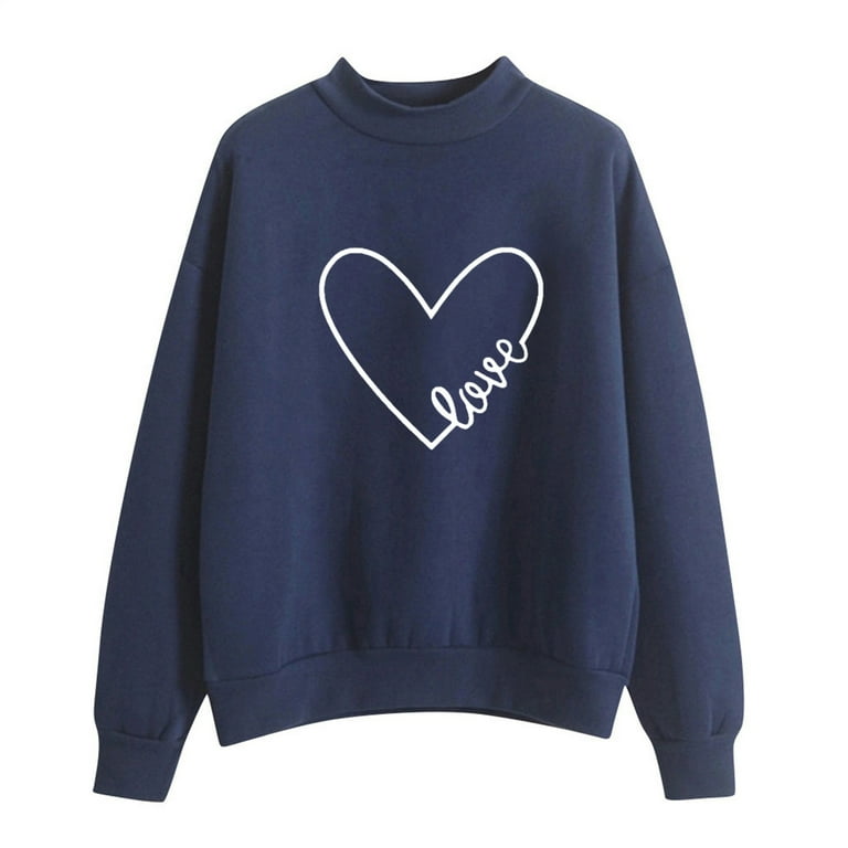 Juebong Women Valentines Day Pullover Sweatshirts Long Sleeve Love