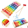 thumbnail image 1 of 8 Tone Wooden Xylophone Toy With Mallets And Twisting Worm Shape Classic Musical Instrument For Fun Learning, 1 of 1
