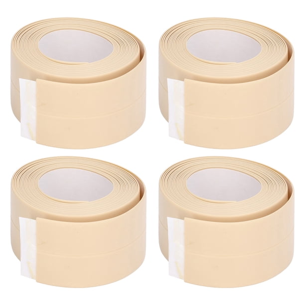 4 tiras selladoras de cocina de PVC, cinta selladora autoadhesiva impermeable para lavabo de baño