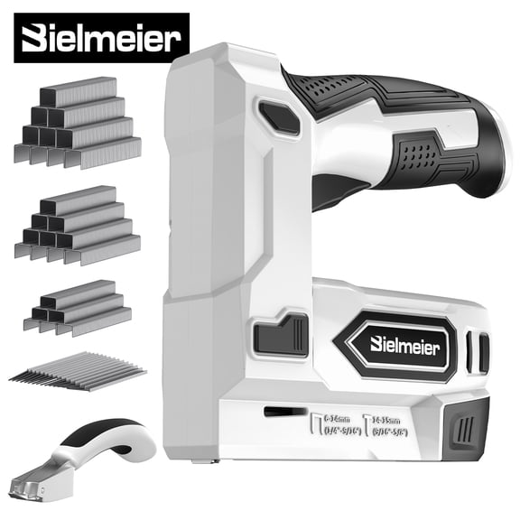 4V Cordless Brad Nailer Kit with Staples Nails, USB Charger, 40W Power Tacker for Upholstery,With 1600Pcs Staples And Nails