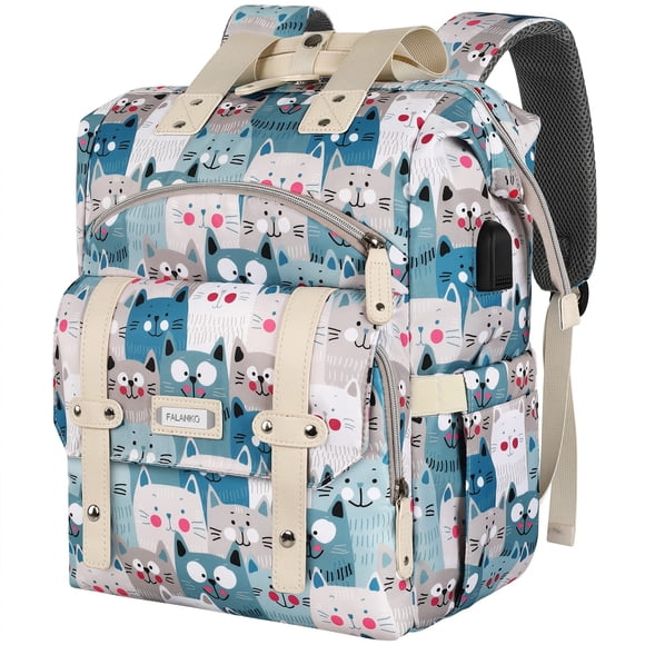 Mochila para portátil FALANKO para mujer de 15,6 pulgadas con puerto USB y RFID