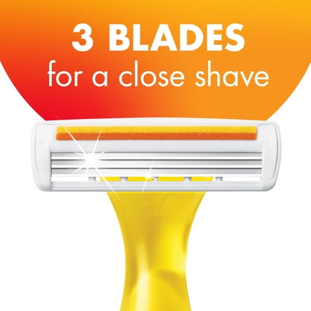 BIC Soleil 3 Women's 3-Blade Disposable Razors, Dorm Essentials, Ladies Razors, 4-Count
