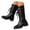 Black, variant on Lace up Cowboy Boots for Women Round Toe Embroidery Mid Calf Western Boots Casual Long Booties