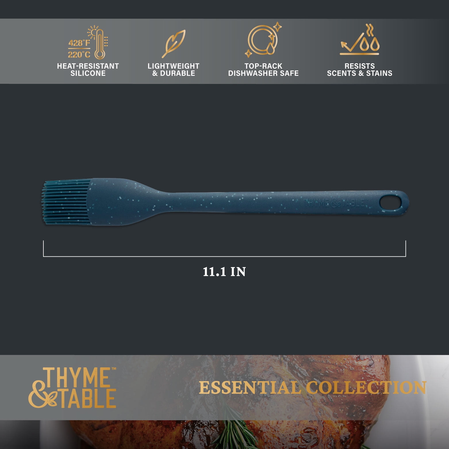 Thyme & Table Silicone 0.70 in Heat-Resistant Basting Brush
