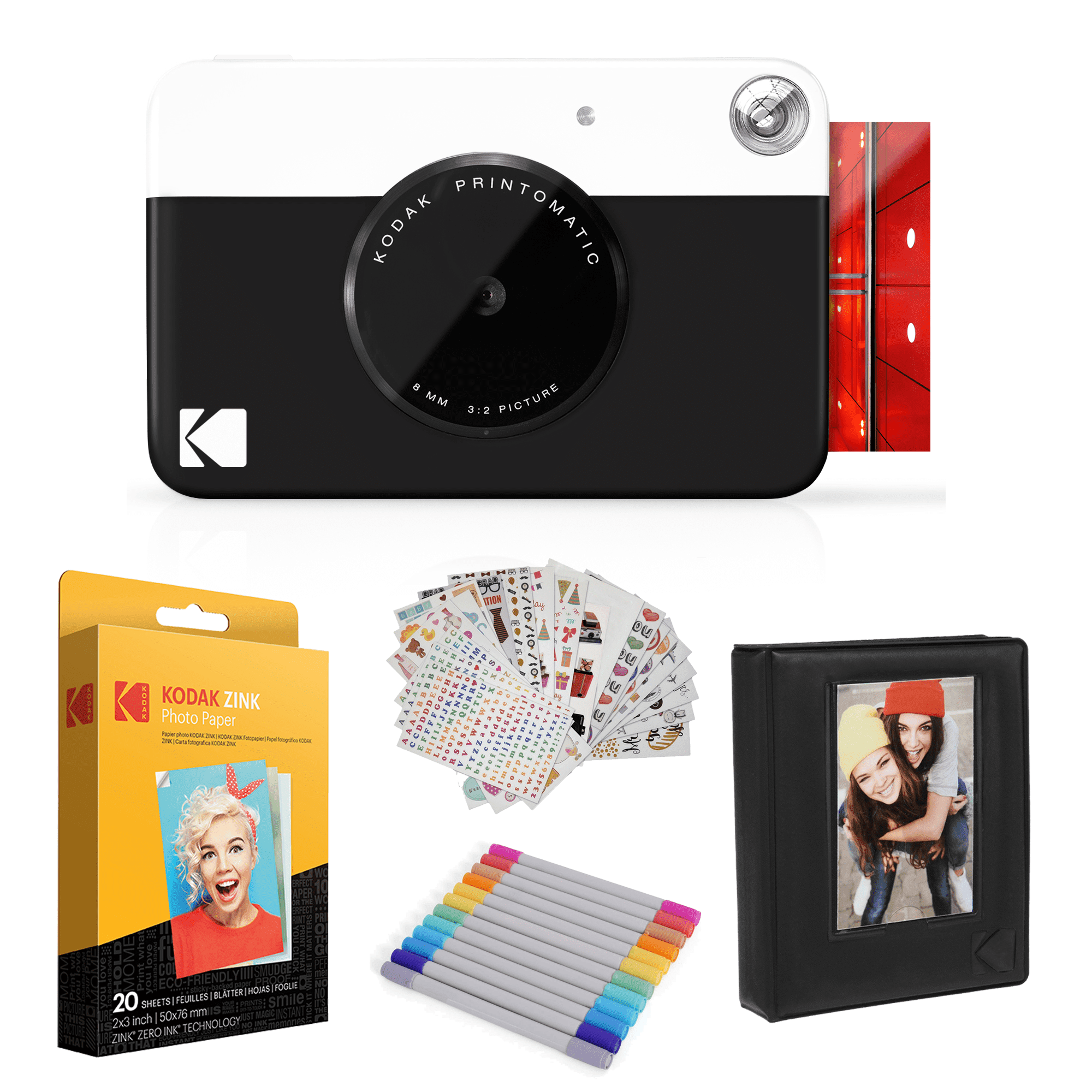 KODAK Mini Shot 2 Retro 4Pass 2in1 ホワイト KODAK Mini Shot 2 Retro Instant Camera and Photo Printer with
