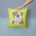thumbnail image 2 of Caroline's Treasures BB1281PW1414 Checkerboard Lime Green English Bulldog  Canvas Fabric Decorative Pillow , 14Hx14W,, 2 of 4